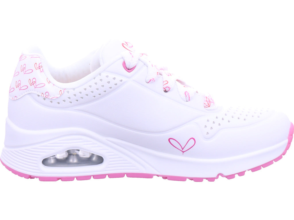 SKECHERS Damen Sneaker Uno-Twin Hearts in weiß
