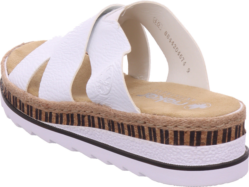 Rieker Damen Pantolette Fsk Damen Sandalen in weiß