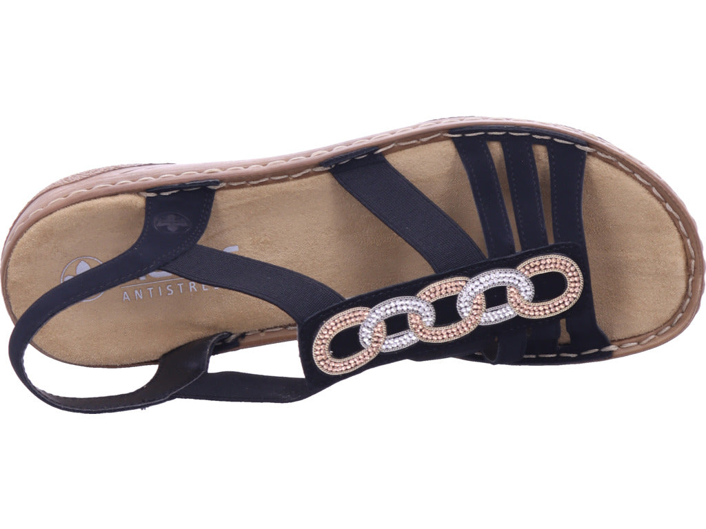 Rieker Damen  Fsk Damen Sandalen in schwarz