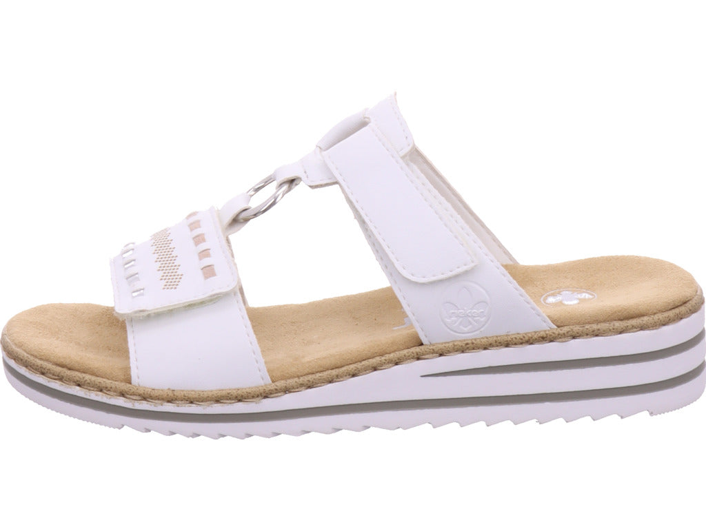 Rieker Damen Pantolette Fsk Damen Sandalen in weiß