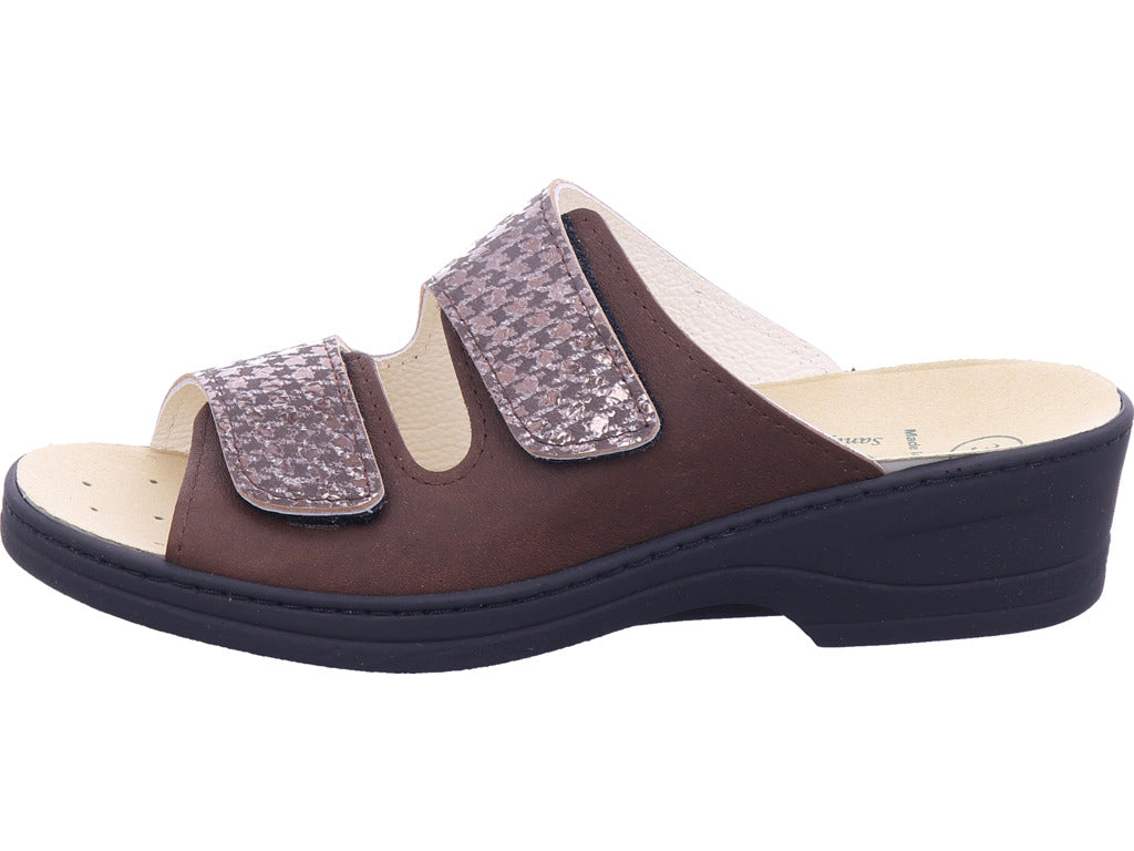 dámské dřeváky Algamare v hnědé barvě