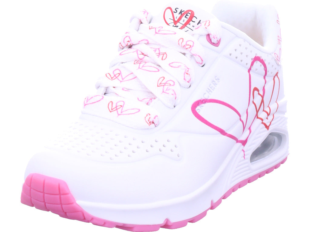 SKECHERS Damen Sneaker Uno-Twin Hearts in weiß