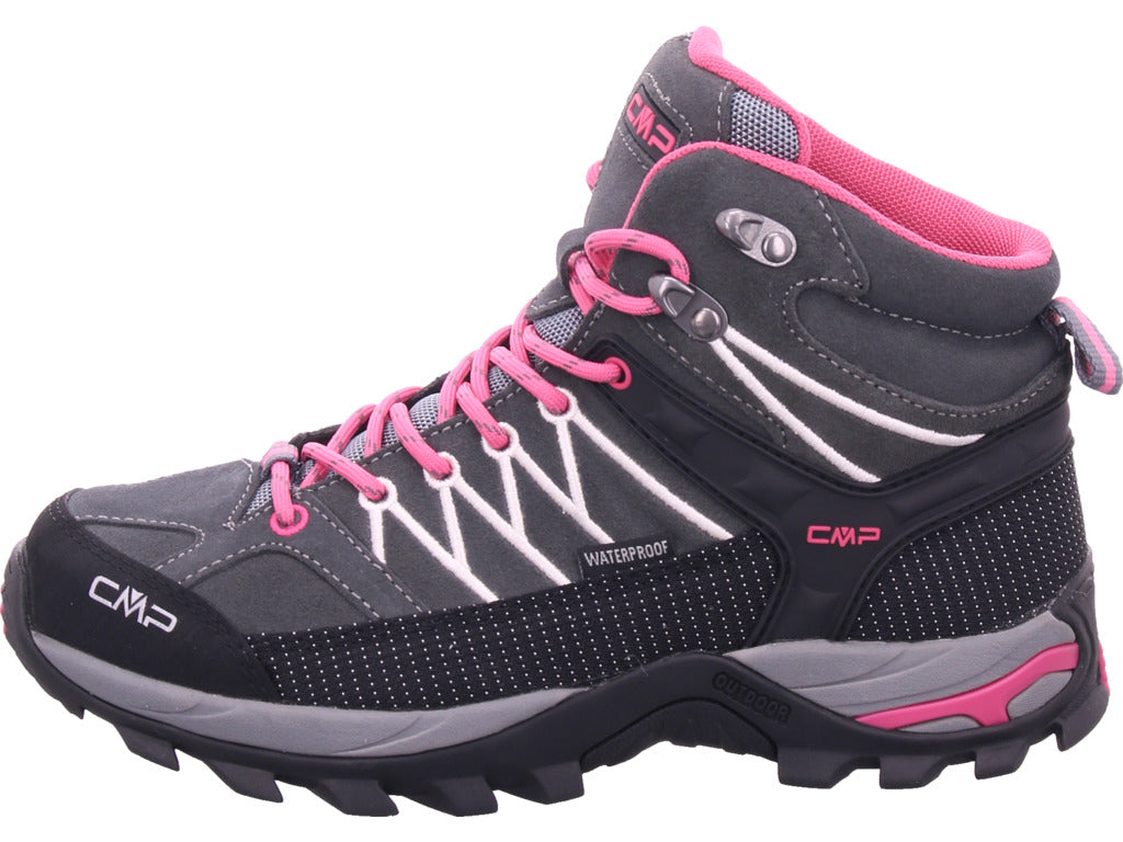 CMP Damen Wanderschuh Rigel Mid Grey-Fuxia in grau