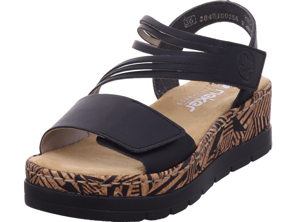Rieker Damen Sandalette Fsk Damen Sandalen in schwarz