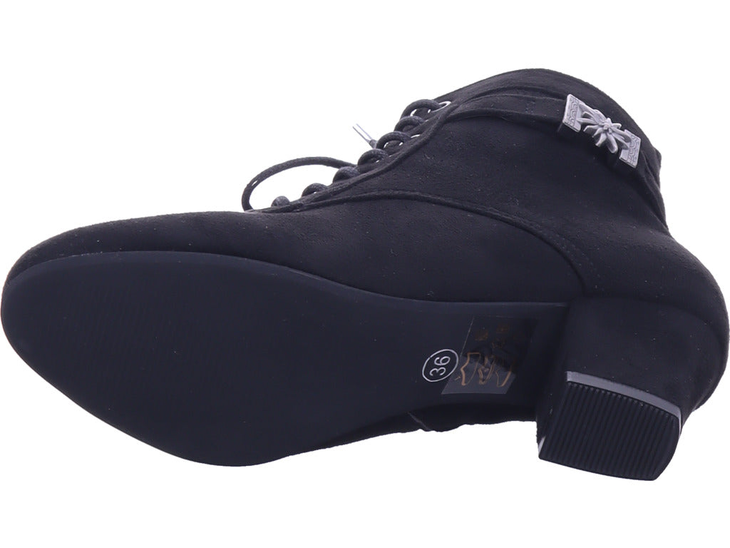 Esgano Damen Stiefelette Trachtenstiefel in schwarz