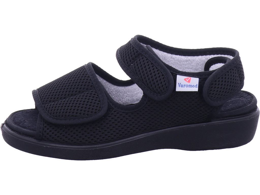 Varomed Damen  Genf Klettsandale Schwarz in schwarz