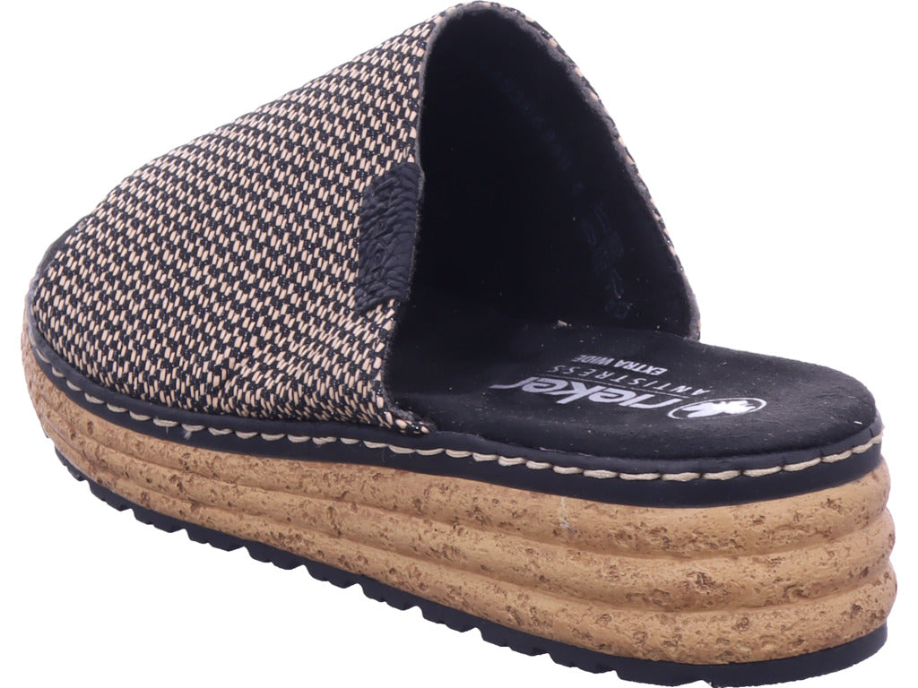 Rieker Damen Pantolette Fsk Damen Sandalen in schwarz