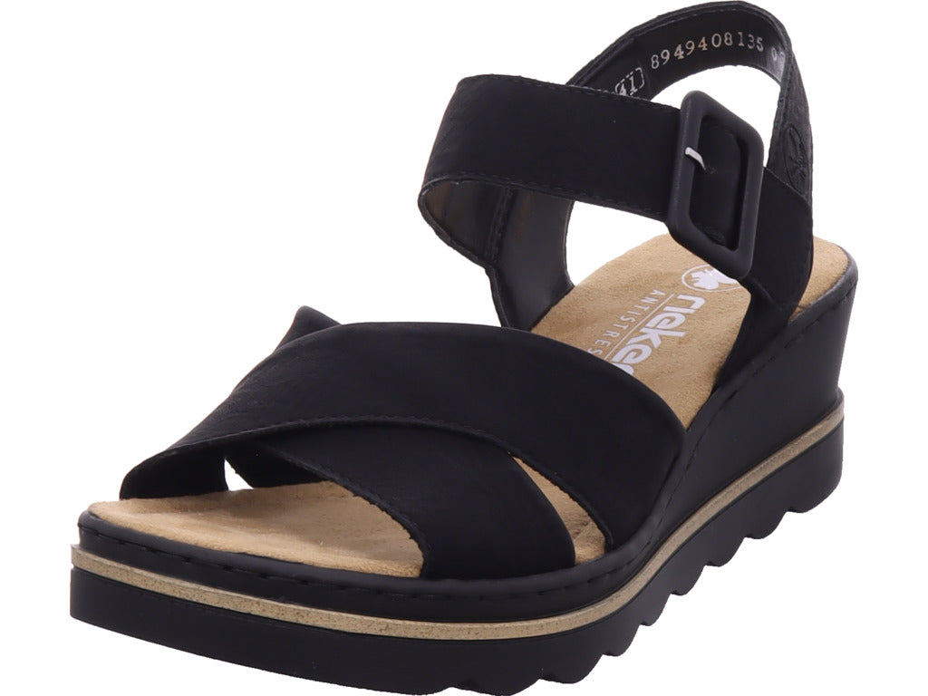 Rieker Damen Sandalette Fsk Damen Sandalen in schwarz
