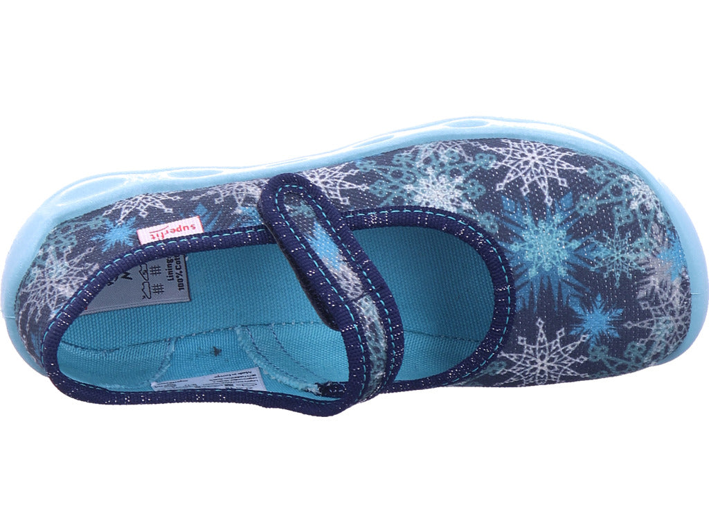 Superfit Mädchen  Hausschuh Textil \ Bubble in blau