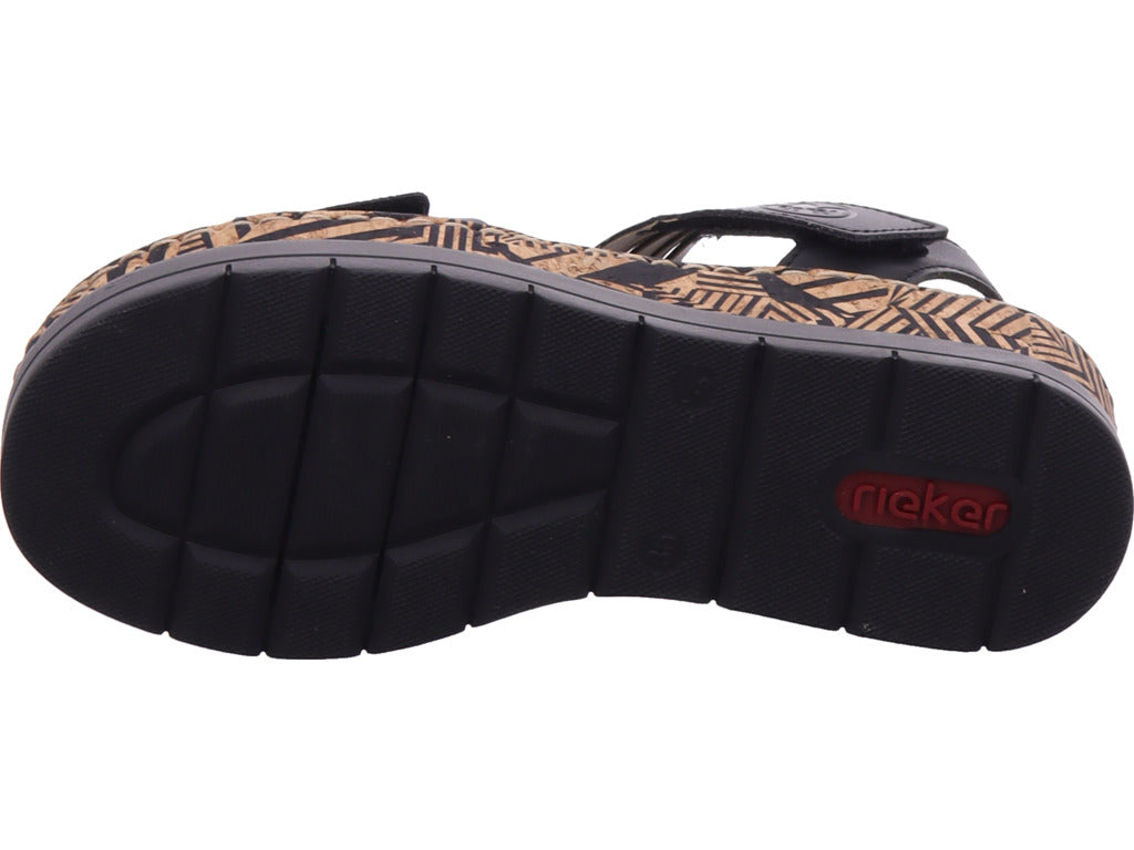 Rieker Damen Sandalette Fsk Damen Sandalen in schwarz
