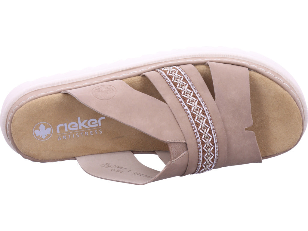 Rieker Damen Pantolette Fsk Damen Sandalen in beige