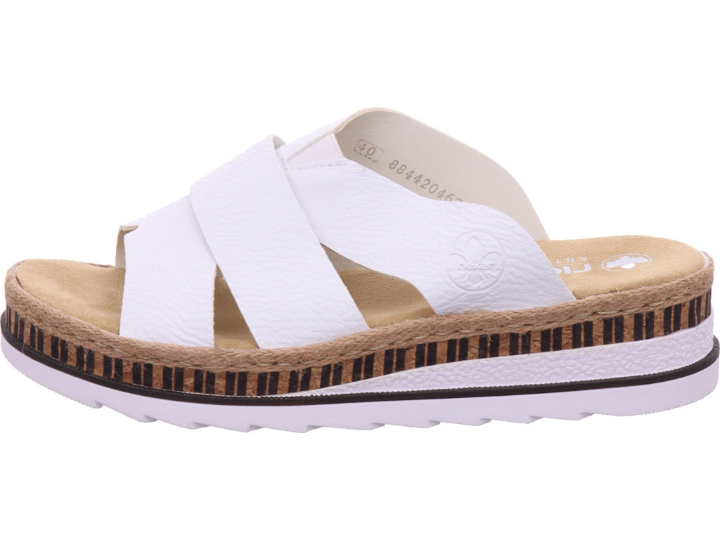 Rieker Damen Pantolette Fsk Damen Sandalen in weiß