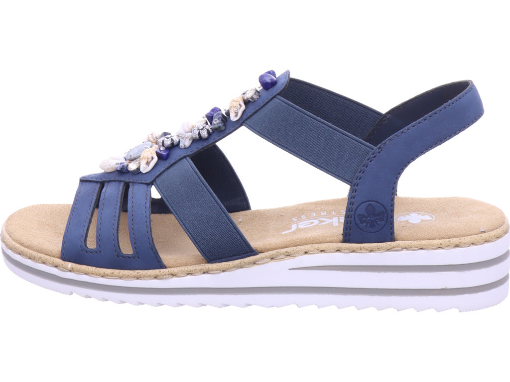 Rieker Damen Sandalette Fsk Damen Sandalen in blau