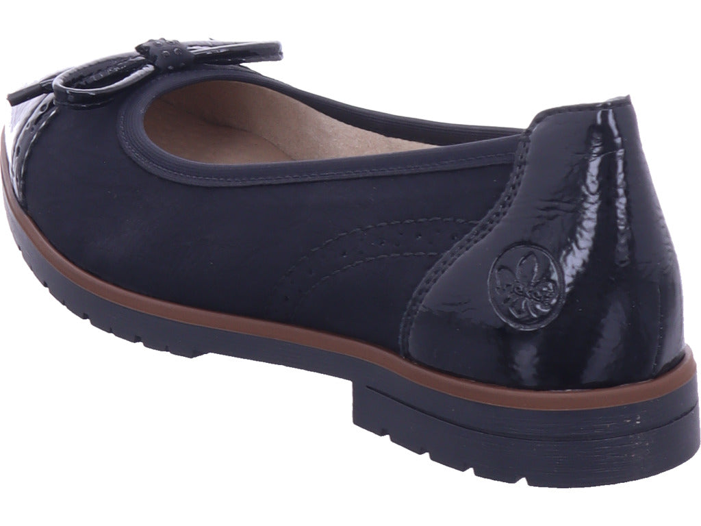 Rieker Damen Ballerina Fsk Damen Halbschuhe in schwarz