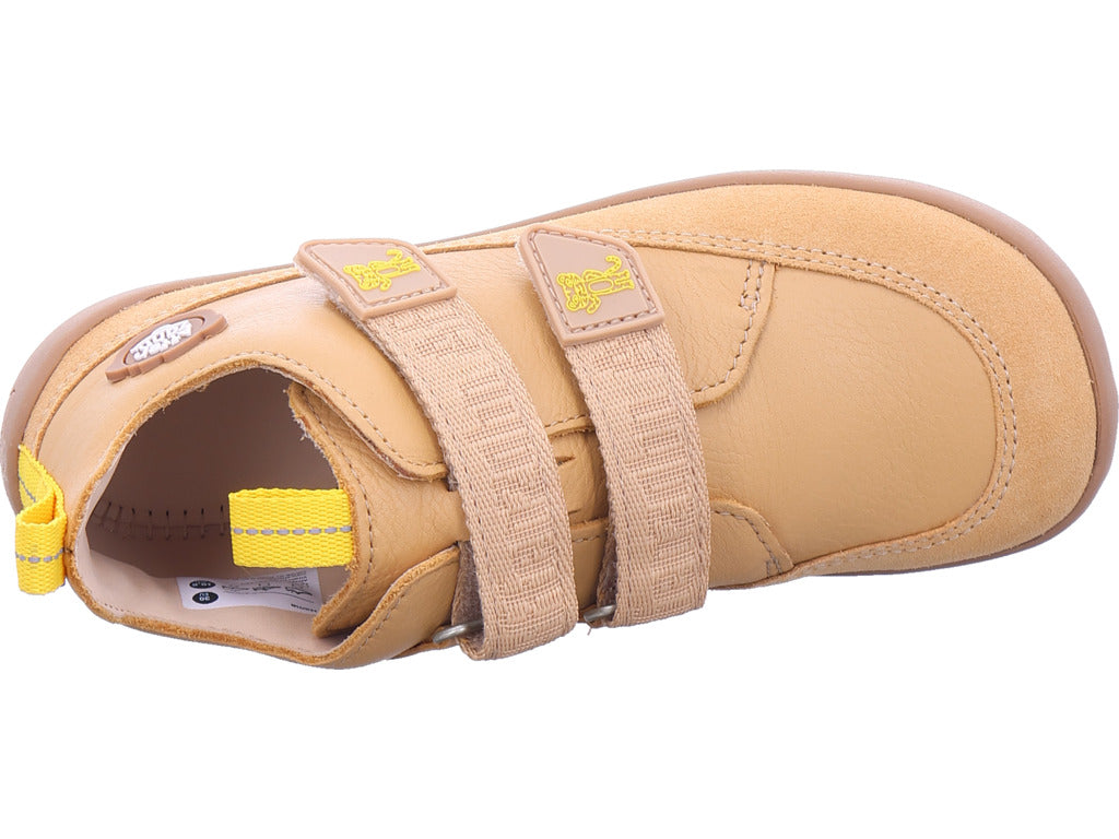 Affenzahn Jungen Halbschuh Barfußschuh Leder Buddy Tiger in beige