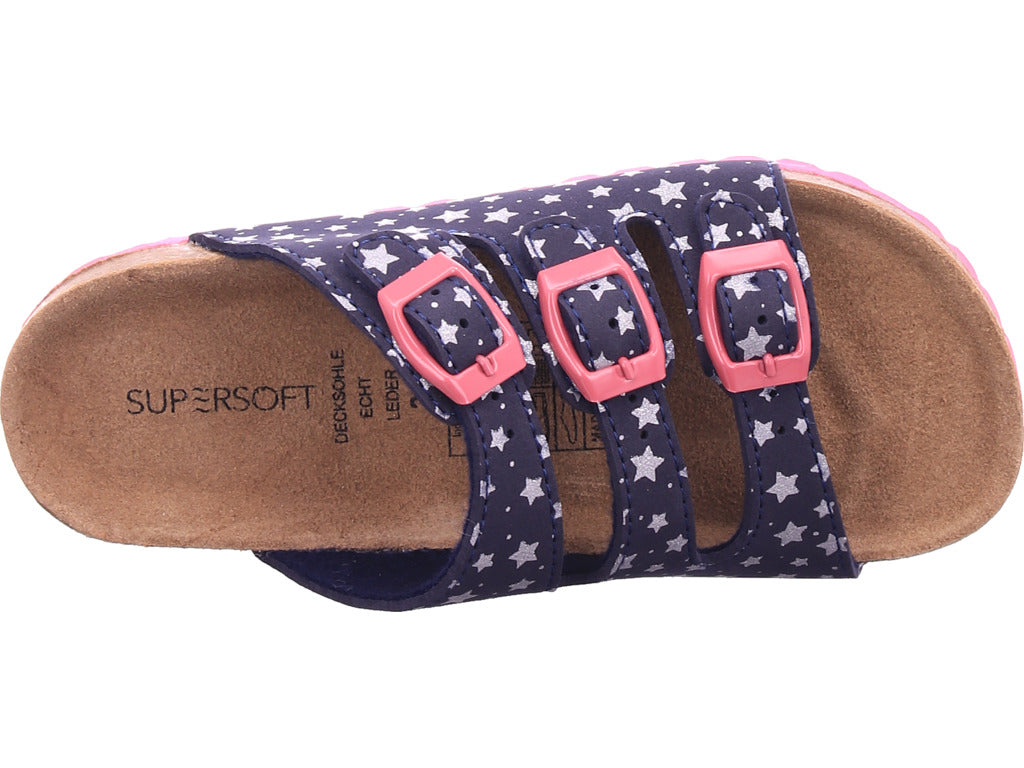 indigo Mädchen Pantolette Bio Kinder in blau