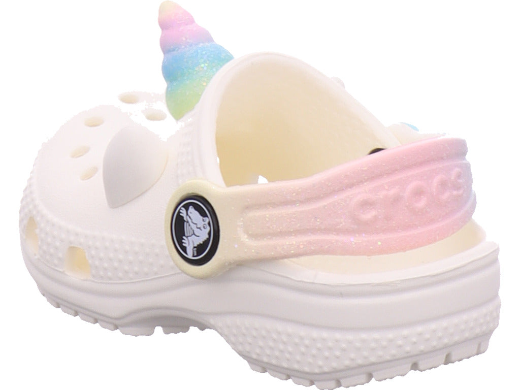 Crocs Unisex - Kinder Pantolette Classic I Am Rainbow in weiß
