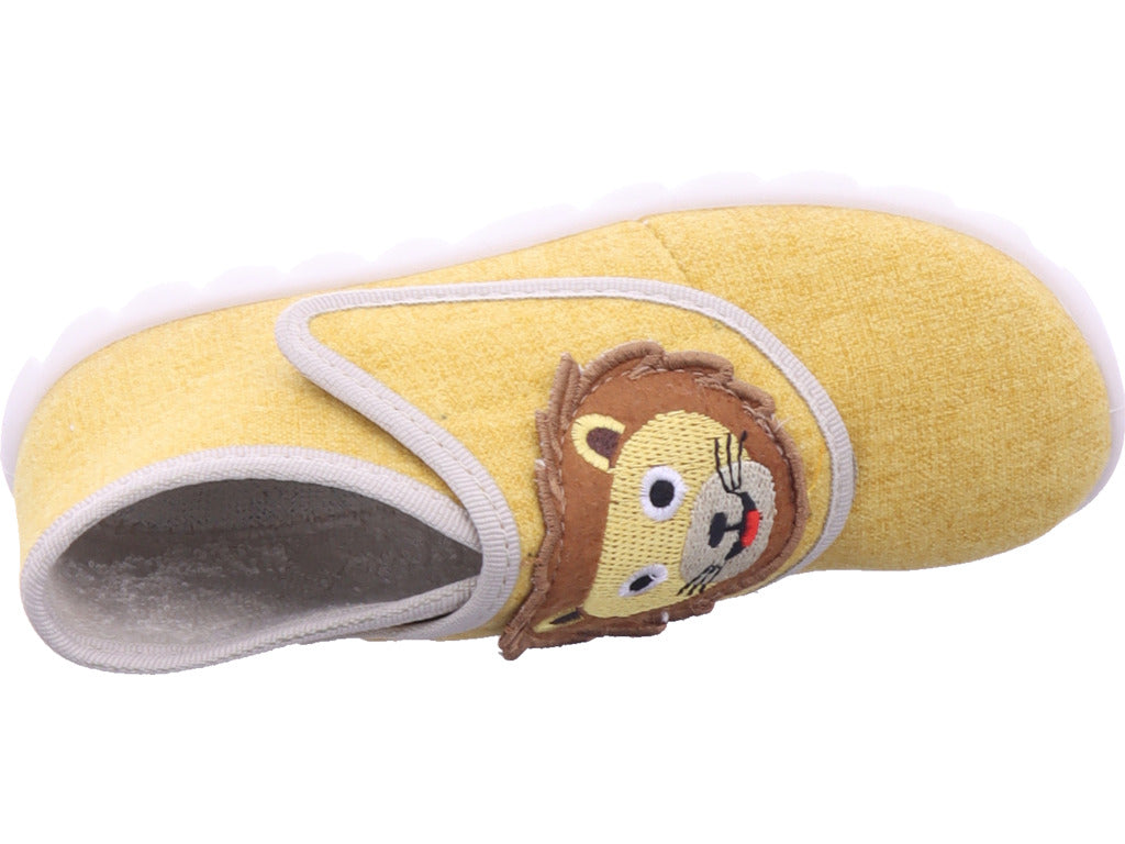 fischer Jungen Hausschuh Löwe in gelb