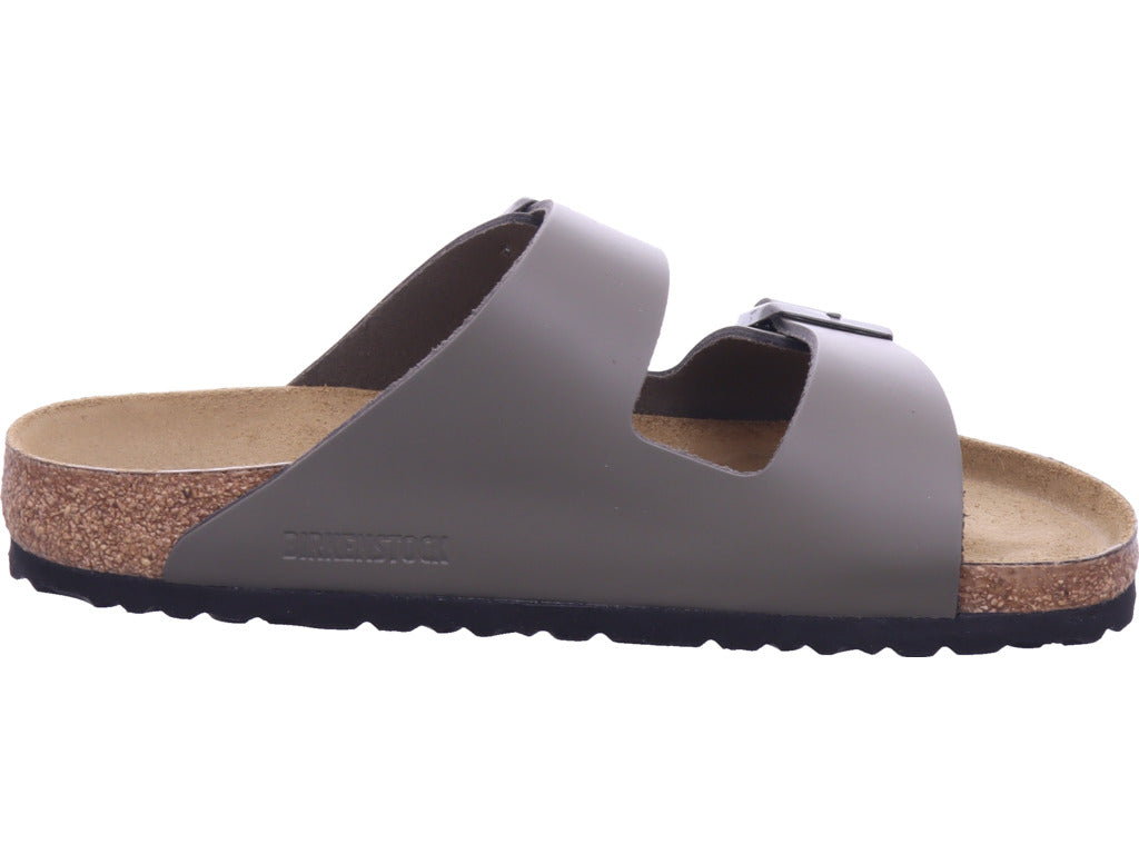 Birkenstock men's Arizona Natural Leather slippers in grey