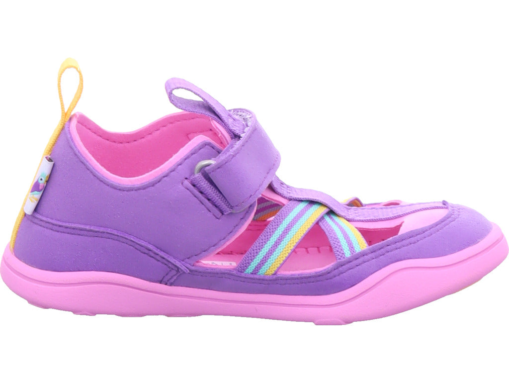 Affenzahn Girls Vegan Breezy Creative Toucan ve fialové barvě