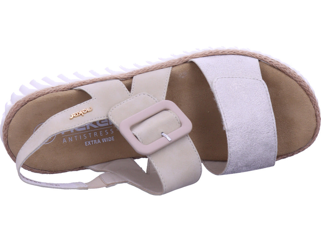 Rieker Damen Sandalette Fsk Damen Sandalen in beige