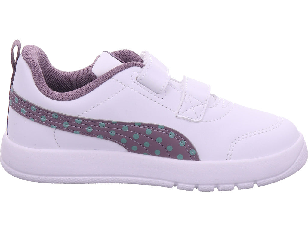 Puma Girls' Courtflex V3 Dotty V in white