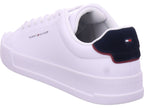 Tommy Hilfiger Herren Sneaker Th Court Lth Detail in weiß
