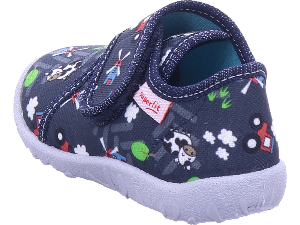 Superfit Jungen  Hausschuh Textil \ Spotty in blau