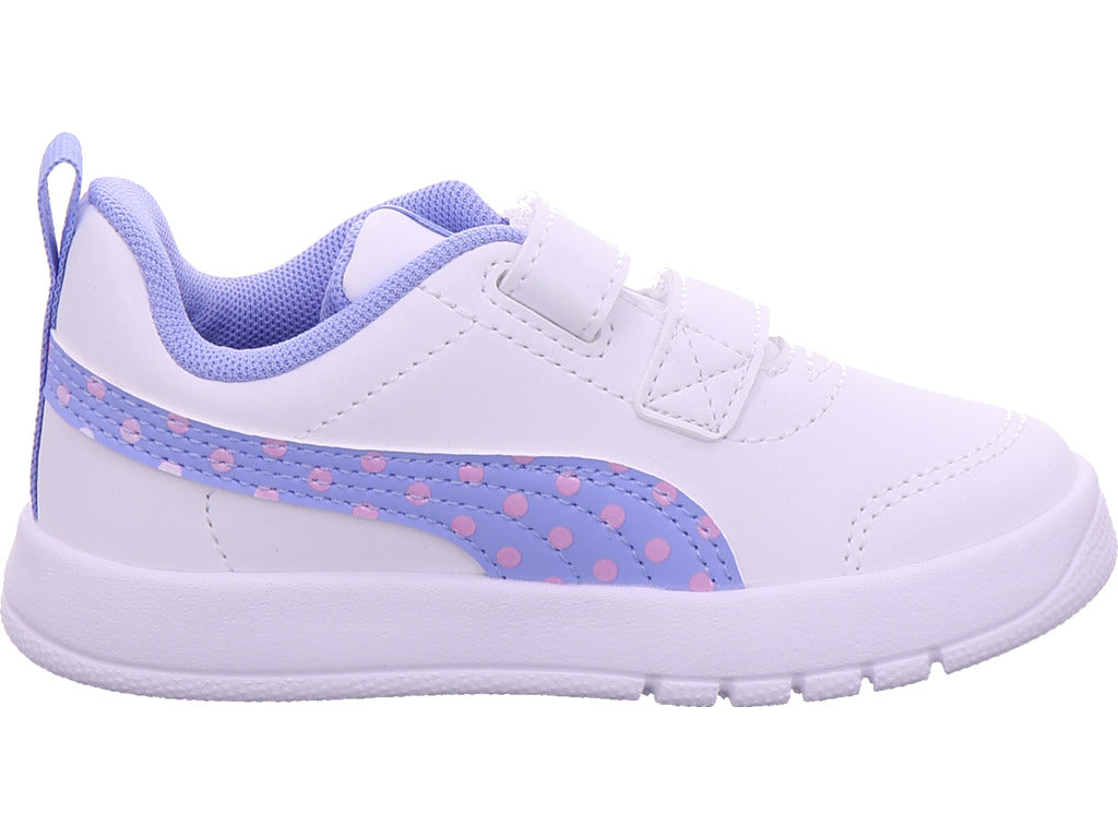 Dívčí nízké boty Puma Courtflex V3 Dotty V Inf v bílé barvě