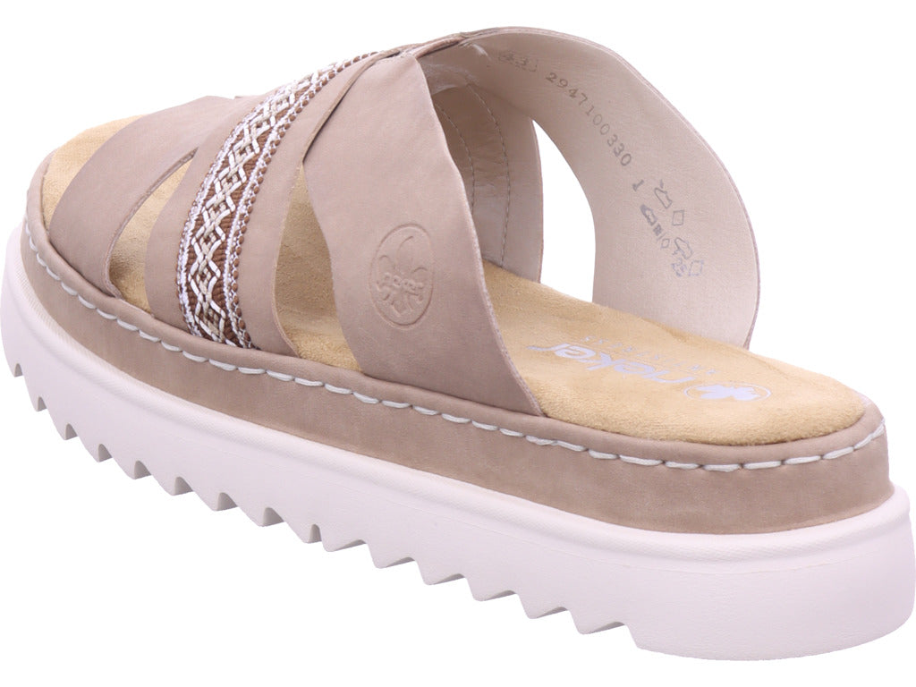 Rieker Damen Pantolette Fsk Damen Sandalen in beige