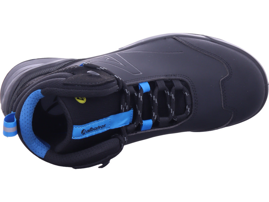 Albatros Herren Arbeitsschuh Taraval Black/Blue Mid S3L Esd in schwarz