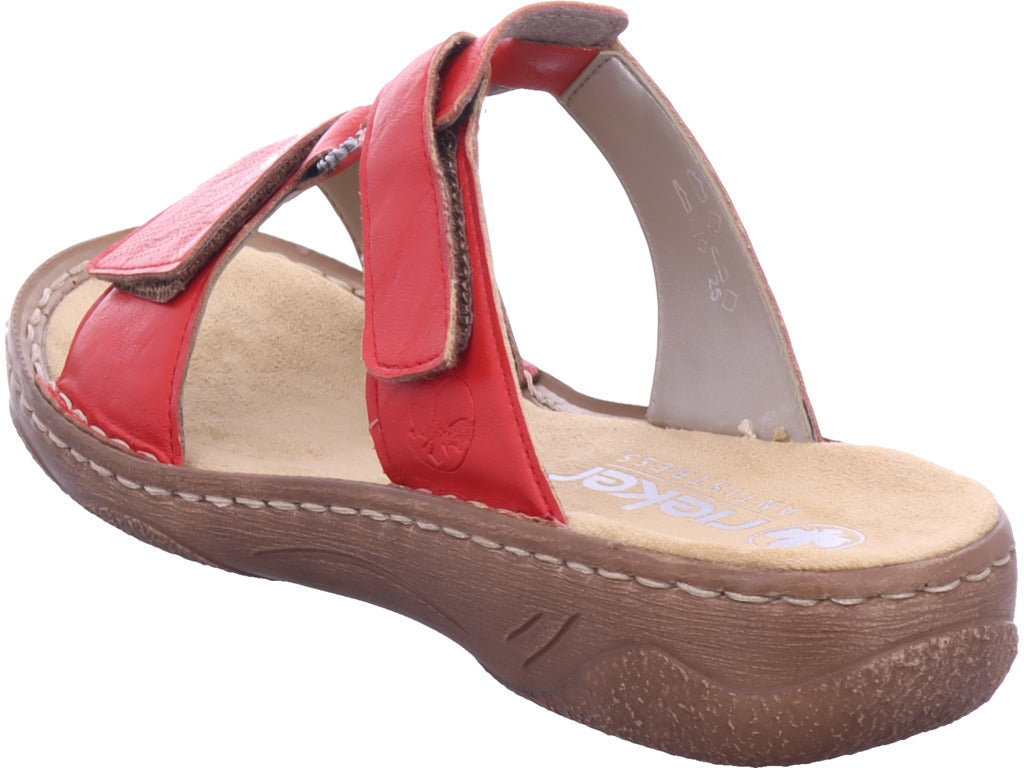 Rieker Damen Pantolette Fsk Damen Sandalen in rot