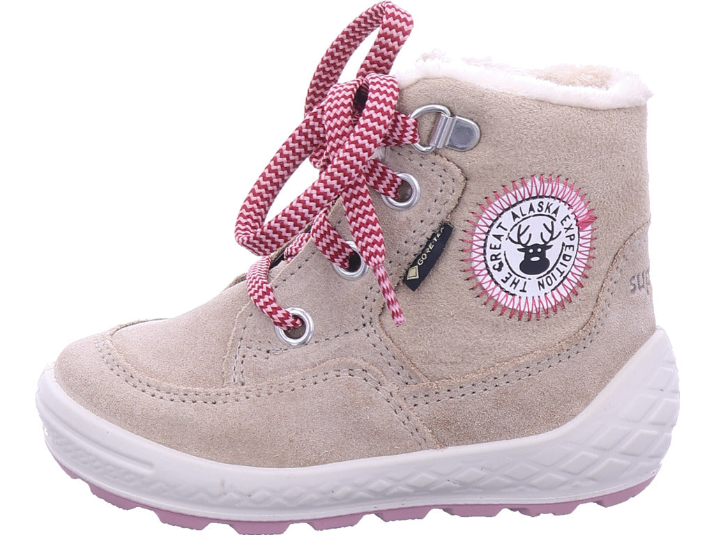 Superfit Mädchen Moonboot Stiefelette Leder \ Groovy in beige