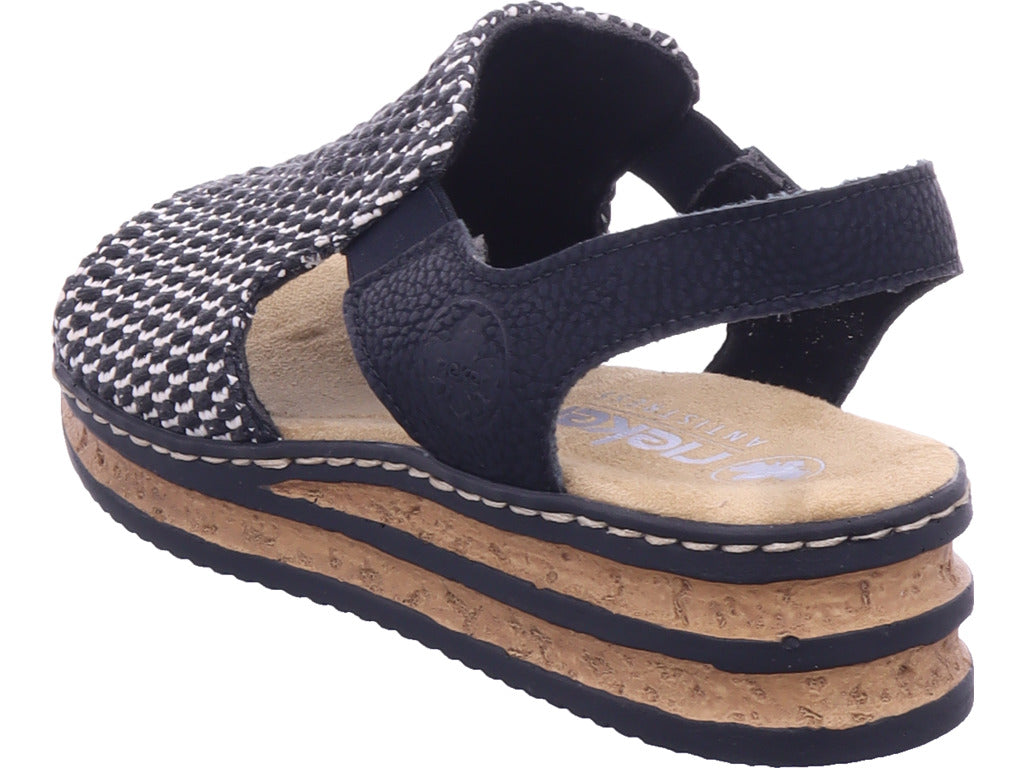 Rieker Damen Sandalette Fsk Damen Sandalen in schwarz