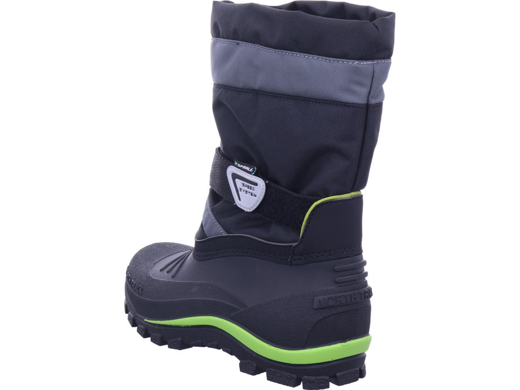 Zoth Spirale Jungen Moonboot Spirale Schwarz/Grün in schwarz