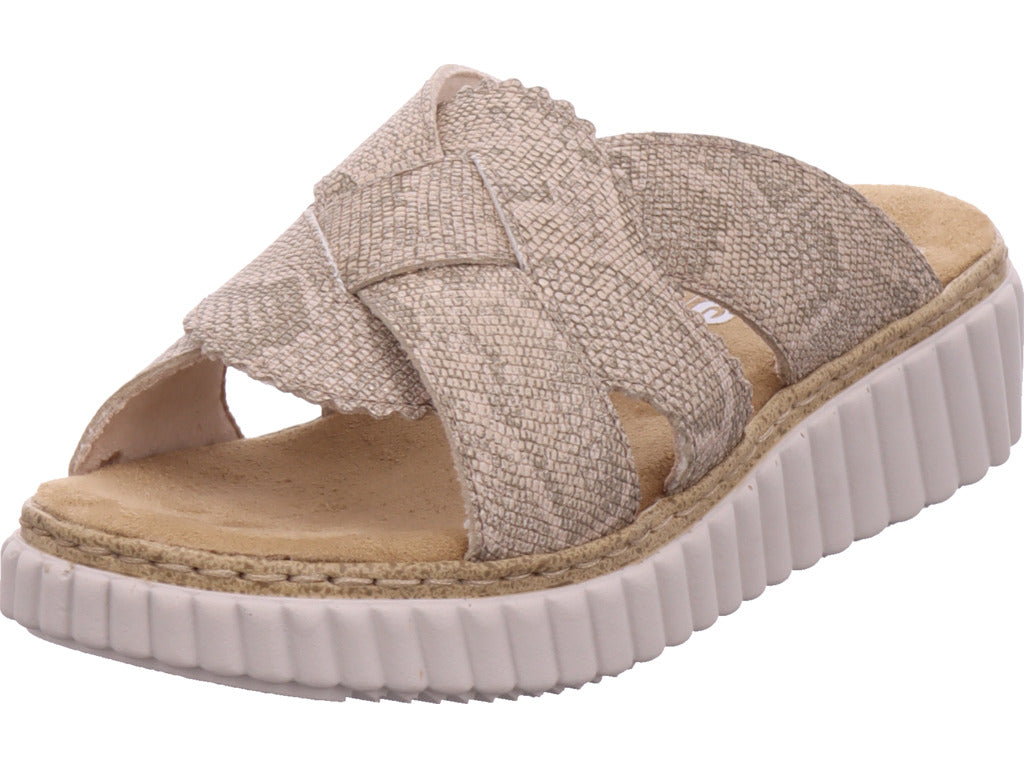 Rieker Damen Pantolette Fsk Damen Sandalen in beige