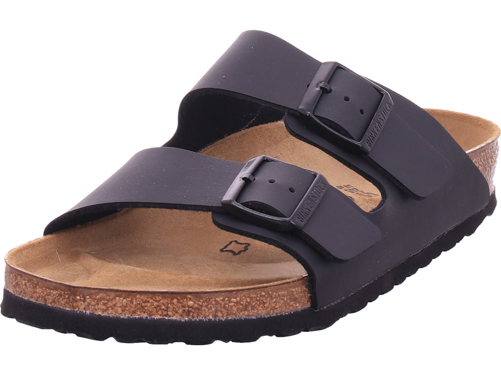 Birkenstock Herren Hausschuh Tieffußbett in schwarz