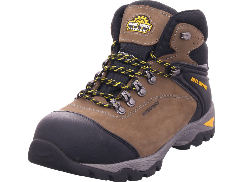 WorkPower Men's S3 Crusader Waterproof Work Shoe in brown