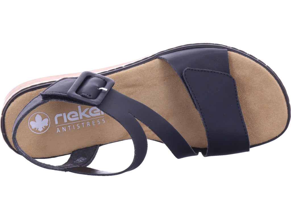 Rieker Damen Sandalette Fsk Damen Sandalen in schwarz