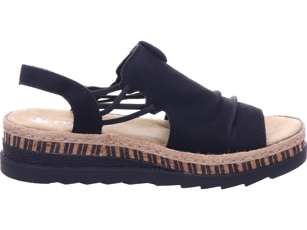 Rieker Damen Sandalette Fsk Damen Sandalen in schwarz