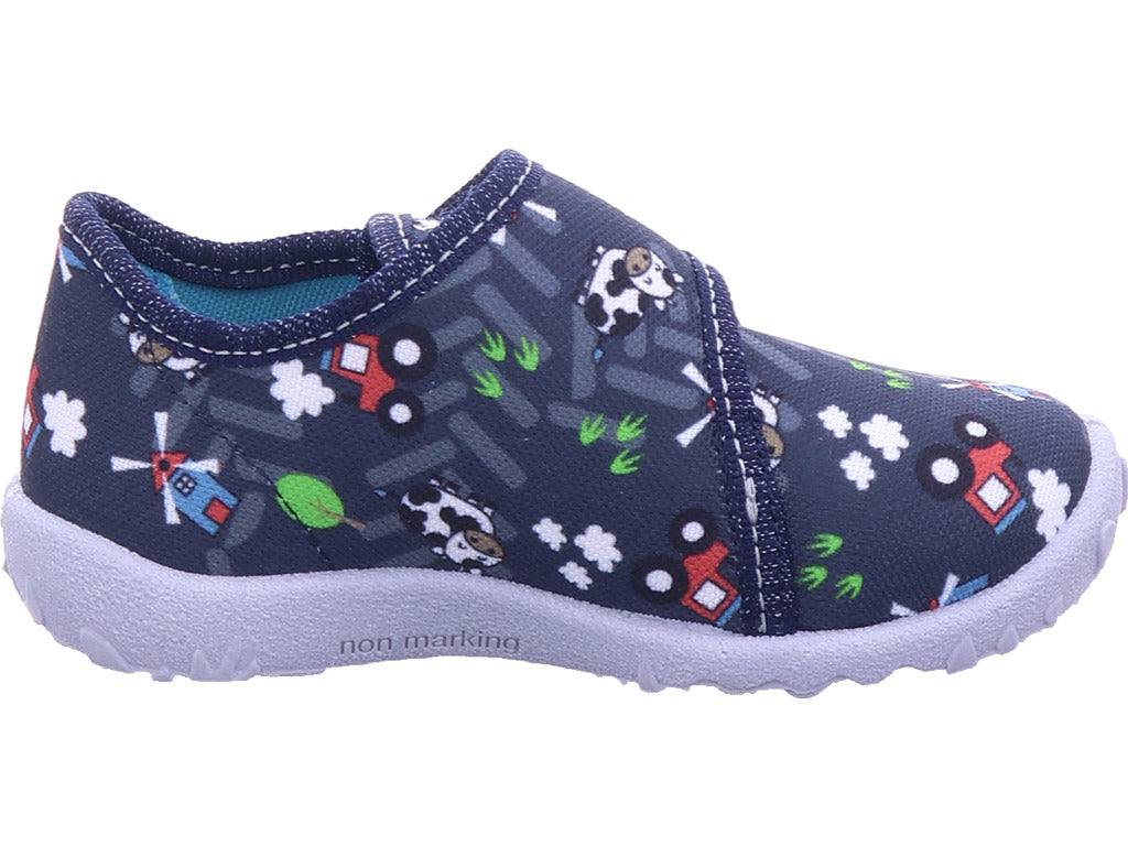 Superfit Jungen  Hausschuh Textil \ Spotty in blau