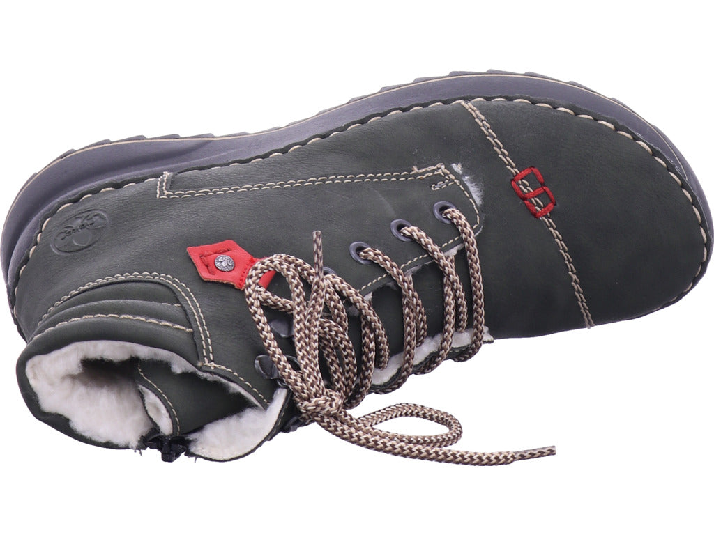 Dámské kotníkové boty Rieker v zelené barvě