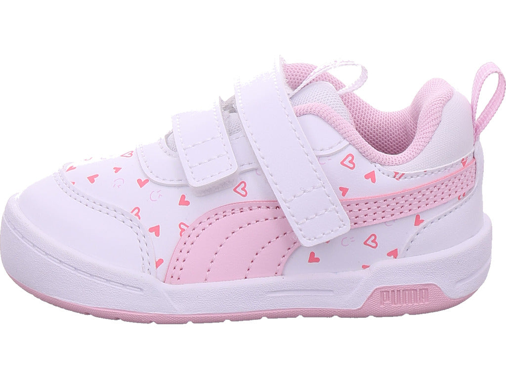 Puma girls' Multiflex 2 Hearty V low shoe in white