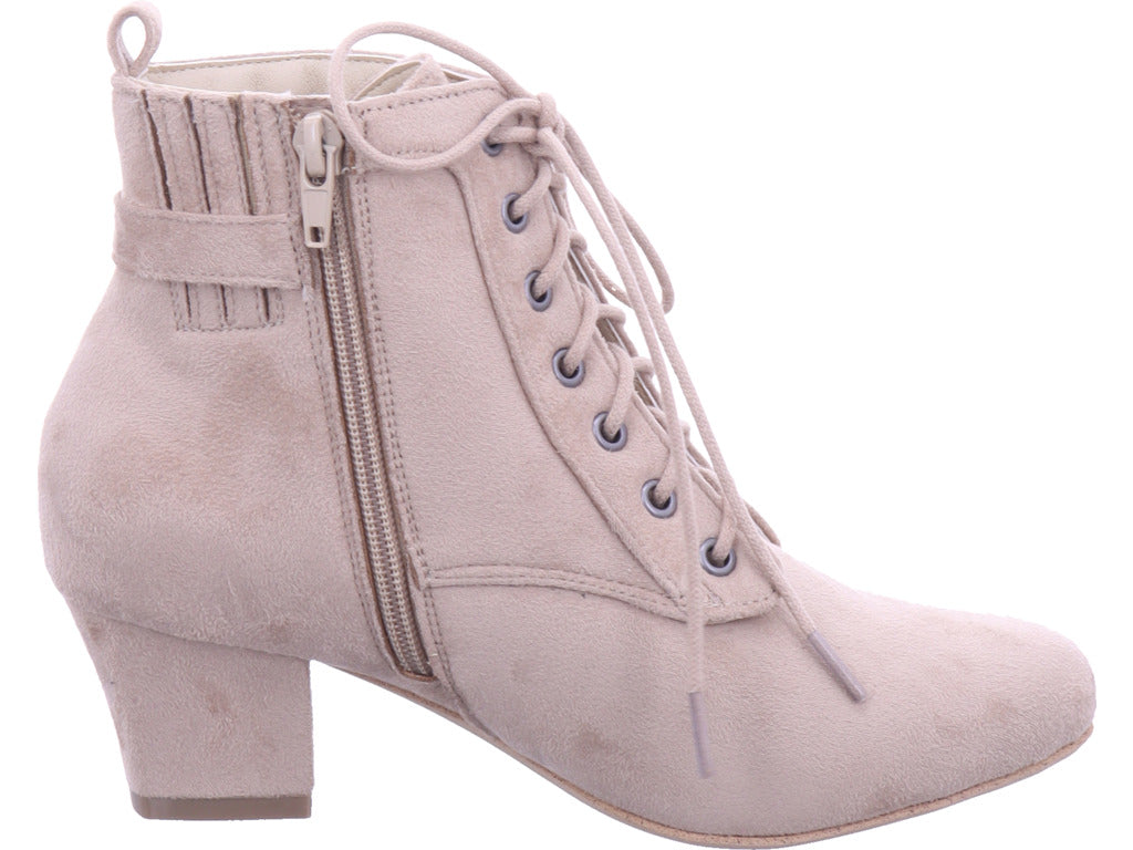 Esgano Damen Stiefelette Trachtenstiefel in beige