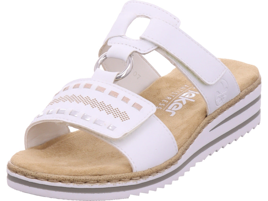 Rieker Damen Pantolette Fsk Damen Sandalen in weiß