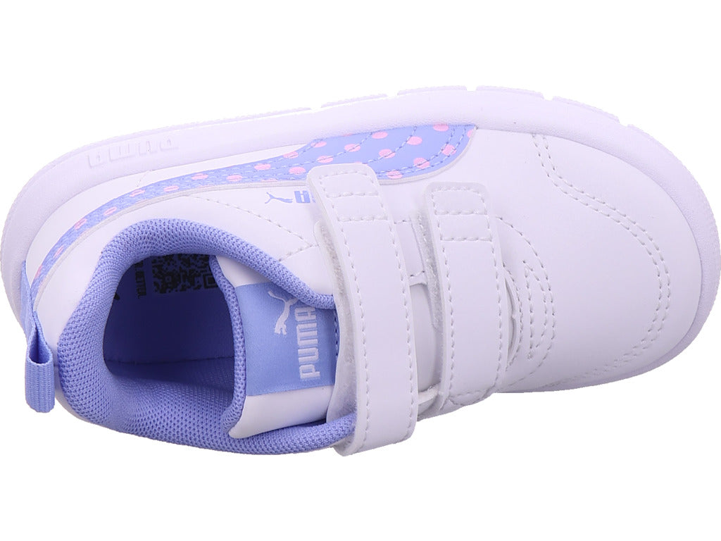 Dívčí nízké boty Puma Courtflex V3 Dotty V Inf v bílé barvě