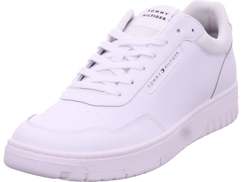 Tommy Hilfiger Herren Sneaker Th Basket Core Lth Pinperf in weiß