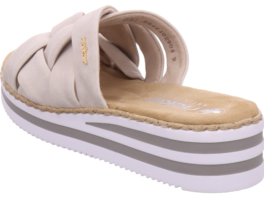Rieker Damen Pantolette Fsk Damen Sandalen in beige