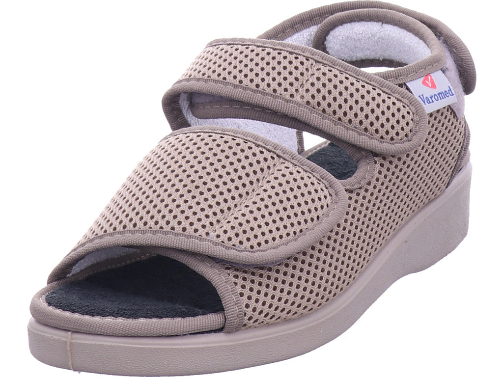 Varomed Unisex - Erwachsene Hausschuh Genua Klettschuh in beige