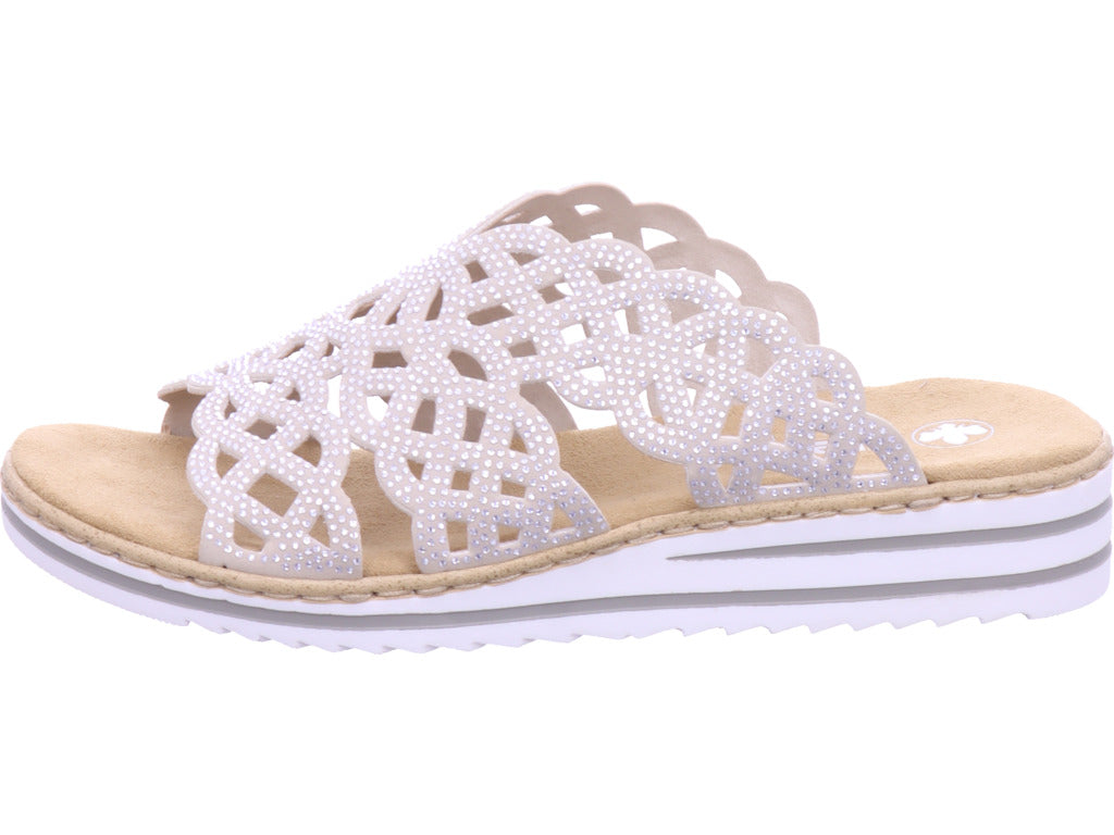 Rieker Damen Pantolette Fsk Damen Sandalen in beige